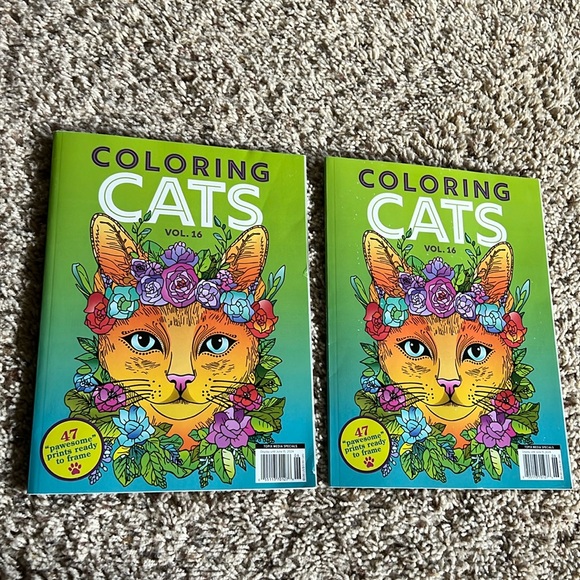 Other - BNWT 2-pack “Coloring Cats” Vol. 16 Adult/Kid Coloring Books!!